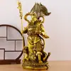 Estatueta de Bronze Guan Gong, Estátua de Guan Gong de Kowloon, Artesanato para Adoração Doméstica do Santo Marcial