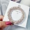 Estilo Coreano Retro Cadena para el Cabello de Perlas Pulsera Simple Elegante Doble Uso Celebridad de Internet Banda Elástica de Goma Lazo para el Cabello de Cristal Adorno para la Cabeza Dulce