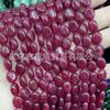 Cuentas ovaladas de calcedonia de 8*10 mm cuentas oblatas de calcedonia rojo vino joyería DIY con piedra aretes con cuentas