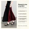Saia Plissada Longa Elegante de Cintura Alta Slimming Outono Moda Personalizada Issey Miyake