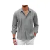 Camisa Floral Marca de Moda Estilo Europeo y Americano Camisa de Manga Larga Rayada Casual para Hombre Fresca Holgada Retro Americano Top de Comercio Exterior