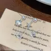 Brincos de Estrela do Mar com Gradiente Oceânico de Verão e Concha Conjunto de Três Peças Agulha de Prata Feminina Pequeno Fresco Golfinho Brilhante Brincos Exquisitos