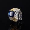 2024 Zhuang Shengsheng joyería cobre chapado en oro retro moda simulación color tesoro retro anillo cuadrado femenino 10*10