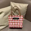 Bolsa de Celebridade da Internet Tailandesa de Verão Bolsa Tecida à Mão Marca Tendência Cesta de Legumes Bolsa de Mão Feminina Tote Bolsa de Praia