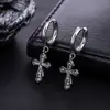 Pendientes de Cruz Incrustados de Diamantes para Hombre, Pendientes de Acero Inoxidable de Personalidad Única y de Moda para Mujer, Accesorios de Alta Gama, Pendientes de Hombre