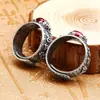 Anillo Corazón Sutra Sapo Dorado Vintage para Hombre Anillo Abierto Personalizado de Moda Estilo Étnico Anillo de Sapo de Granate para Hombre
