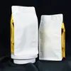 Branco Puro Cor Lateral Dupla Cor Octogonal Selo Zíper Lateral Saco de Café Saco de Embalagem de Alimentos Zíper Saco de Folha de Alumínio Lote Pequeno Impressão Colorida