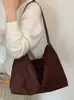 Fuyouzi 2026 otoño temprano nueva moda vintage bolso de un solo hombro para debajo del brazo, gran capacidad, bolso tote de alta gama para la escuela y el trabajo