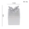 Caja de Dulces Transparente Cuadrada Redonda para Boda Caja de Dulces de Mariposa Electroplateada Transfronteriza Recuerdo de Boda Europeo Caja de Embalaje Creativa