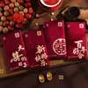 Sobres Rojos de Boda para Celebraciones, Paquetes Rojos Vintage con Estampado Dorado de Alta Gama para un Matrimonio Feliz