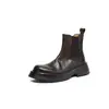 ¡Muy recomendable! Botines estilo Martin de mujer sin cordones con suela gruesa de cuero lavado, botines Chelsea vintage