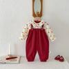 Ropa de Bebé Conjunto de una Pieza para Primavera y Otoño, Estilo Princesa, Falso Dos Piezas, Vestido para Luna de Miel y Primer Cumpleaños, Mameluco para Bebé Niña, Algodón Grado A