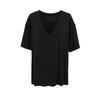 Playera de Manga Corta con Cuello Redondo Holgada Grande con Cuello en V para Mujer Verano 2025 Nueva Casual Versátil Hip-Hop Protección Solar Blusa Top
