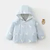 Chamarra de algodón para bebé, 100g engrosada, acolchada, con capucha, para niños y niñas, cálida, con cuello alto, adecuada para bebés y niños pequeños en otoño e invierno