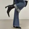 Botines de Tobillo de Tacón Alto con Punta Fina Estilo Francés Otoño/Invierno 2026 para Mujer, Botas Adelgazantes, Cierre Trasero, Piel Suave, Tacón Grueso, Botas Martin a la Moda