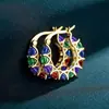 Pendientes de Moda Europeos y Americanos Estilo Ins para Mujer Pendientes de Encaje Completos de Zirconia Franceses Pendientes en Forma de U E-commerce Transfronterizo Venta Caliente