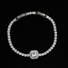 Suministro directo de fábrica pulsera de circón cuadrado con microincrustaciones de diamante para mujer, pulsera cuadrada de azúcar ajustable de moda de lujo ligero
