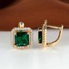 Pendientes de botón de circonita grande con diamantes cuadrados Super Flash Platinum de AliExpress, joyería para niñas, temperamento pequeño y sencillo.