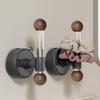 Organizador de Almacenamiento de Gomas para el Cabello con Textura de Madera de Nogal, Ventosa, Montaje en Pared de Baño, Caja de Almacenamiento de Bandas Elásticas para Accesorios del Cabello, Gancho para Diademas