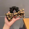 Estilo Coreano Luxo Leve Preto e Branco Floral Laço Prendedor de Cabelo Faixa de Cabelo Corda de Cabelo Feminina Rabo de Cavalo Elástico Presilha de Cabelo Presilha de Mola Acessório de Cabelo
