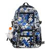 Mochila escolar de gran capacidad para hombre, estilo japonés con grafiti personalizado, informal, de marca de moda para mujer, mochila deportiva para estudiantes de secundaria.