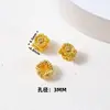 Acessórios de cristal DIY para pulseiras, contas espaçadoras douradas com areia, materiais para joias banhados a ouro cobre e acessórios de cordão feitos à mão