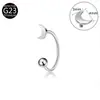 Pendientes de Joyería de Aleación de Titanio Modelo Nuevo Transfronterizo G23 Tipo C F136 Estrella de Cinco Puntas Luna Corazón Serpiente Pequeña Aro para Labio