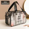 Bolsa de aseo transparente impermeable con separación de seco y húmedo, bolsa de almacenamiento de viaje portátil para viajes de negocios, fitness, natación y almacenamiento de cosméticos