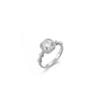 Nuevo Anillo Transfronterizo para Mujer Acero Inoxidable Incrustado con Zirconia Amor Nicho Anillo Versátil Acero Titanio Lujo Ligero Anillo para la Vida