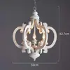 Fornecimento Transfronteiriço de Lustres de Madeira Estilo Country Americano para Sala de Estar, Sala de Jantar, Quarto e Closet, Luminárias Vintage com Acabamento Envelhecido