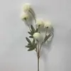 Ramo de flores artificiales de diente de león de 5 cabezas en colores otoñales para decoración de escenas, decoración de bodas y hoteles, crisantemo de ping pong, flores secas, flores artificiales