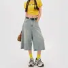Shorts Vaqueros Acampanados Cortos 2025 Verano Delgados Retro Americano Cintura Alta Sueltos Moldeadores Rectos Longitud Media para Mujer
