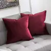 Directo de fábrica terciopelo simple color sólido almohada funda de almohada almohada de cama cojín de borde para sofá dormitorio