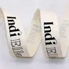 Producción de Cinta de Algodón Puro de Tejido Plano con Logo Impreso de 15 mm, Cinta de Etiqueta Lavada de Alta Calidad, Accesorios para Empaquetado de Regalos