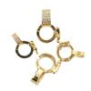 Hebilla colgante universal de circonita con microincrustaciones de color oro revestido de cobre de 14 quilates, hebilla de collar de perlas redondas, accesorios de bricolaje al por mayor