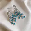 Brincos de Franja com Zircônia em Forma de Gota Colorida Agulha de Prata Toque de Luxo Leve Stud Earrings Elegância de Banquete Moda Acessórios de Brinco para Mulheres