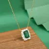 Cadena para Clavícula Elegante con Baño de Oro Real y Circonita Microincrustada Estilo Lujo Ligero de Alta Gama para Mujer Collar Esmeralda de Azúcar Cadena para Suéter