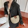 Bolsa de Palha Tecida de Verão 2021 Design de Nicho Bolsa Feminina Elegante Bolsa Transversal Versátil Bolsa de Ombro Tecida Moda Bolsa Redonda