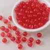 Contas redondas transparentes coloridas de plástico com furo reto em cores de doce, contas soltas para correntes de celular DIY, pulseiras e acessórios de joalheria atacado