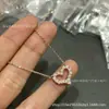 Collar de Corazón de Alta Gama para Mujer, Oro Rosa de 18 Quilates V-Gold, Mismo Estilo que Tiffany, Colgante en Forma de Corazón, Cadena para Clavícula Niche Versátil Nudo