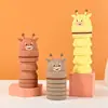 Estojo de lápis retrátil de silicone com tema de desenho animado transfronteiriço, estojo fofo e de grande capacidade com zíper, organizador de material escolar para alunos do ensino fundamental