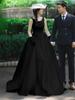 Vestido de Novia de Satén Francés con Cuello Redondo Sencillo, Línea A de Princesa Adelgazante, Velo para Fotografía de Boda de Viaje Nupcial con Cola Pequeña, Estilo Bosque