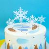 Nuevo Navidad Feliz Año Nuevo Copo de Nieve Juego de Cuatro Piezas Tarjeta Acrílica para Pastel de Fiesta de Cumpleaños Decoración para Pastel de Horneado