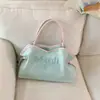 Bolsa de Tote con Bordado de Letras Bloque de Color Nicho Estilo Coreano para Mujer, Nueva Moda Versátil de Verano 2026 Bolso de Hombro para el Trabajo