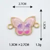 Pulsera Collar Charm Colgante Accesorios DIY Material Mariposa Azul Rosa Aleación Colgante Doble Colgante Conexión Joyería