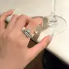 Anel de Design Nicho Estilo Coreano com um Toque Versátil e Único de Alto Padrão, Anel Minimalista de Dedo Indicador Aberto