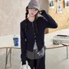 Conjunto de otoño para niña: Nuevo conjunto elegante y moderno de cárdigan y pantalón de pierna ancha para niñas mayores, de dos piezas, para 2026