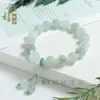 Jade Natural de Tianshan Atacado do Fabricante, Pulseira de Jade Seda Dourada Flor de Lírio Abóbora, Pulseira Simples de Contas de Ábaco, Fornecimento em Estoque
