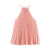 Comércio Exterior 2026 Verão Novo Estilo Europeu e Americano Moda Feminina Sexy Hot Girl Top de Alcinha Plissado com Contas 3897155
