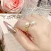 Camélia Design de Alto Padrão Suprimento para Live do Tiktok Imitação de Madrepérola Natural Moda de Nicho Luxo Acessível Anel Aberto